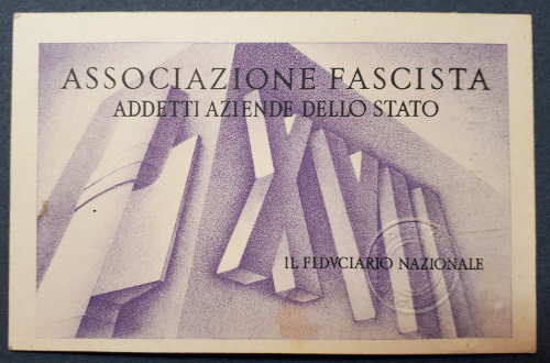 Tessera Associazione Fascista Addetti Aziende dello Stato 1939