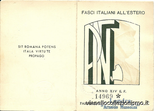 Fasci Italiani Estero PNF 1937