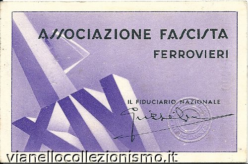 Tessera Associazione Ferrovieri 1936