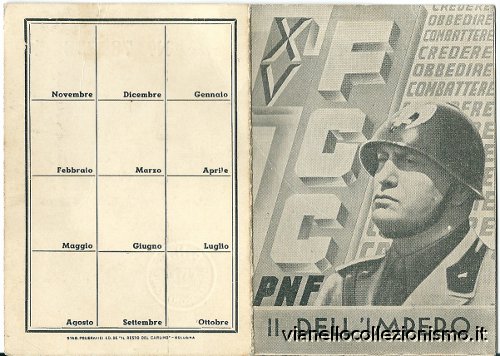 Tessera Fasci Giovanili Combattimento 1937
