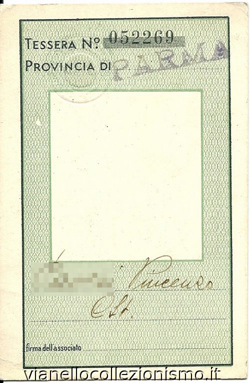 Tessera Associazione Ferrovieri 1934