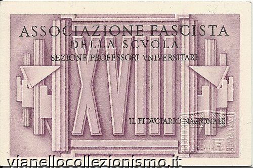 Tessera Associazione Fascista Scuola Professori 1940