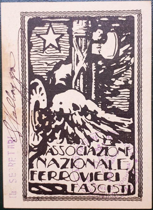 Tessera2.Associazione.Nazionale.Ferrovieri.Fascisti.1925